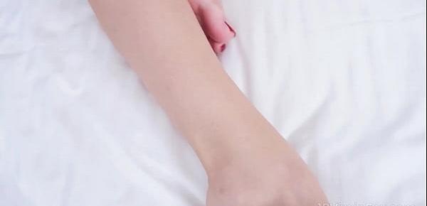  18 Virgin Sex - Lazy cutie uses a dildo to get out of bed